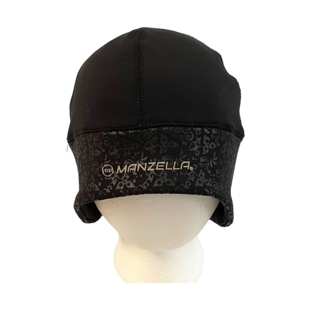 Manzella Get Intense Ponytail Beanie Black Paisley Running Hat Women One Size
